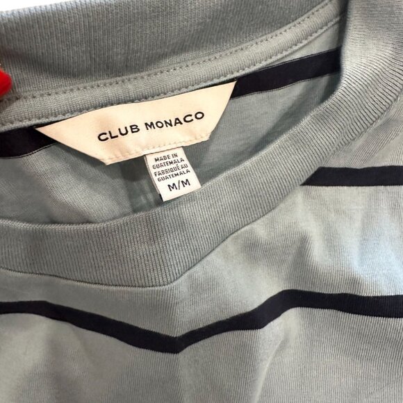 CLUB MONACO Blue Striped Long Sleeve Crewneck Shirt NEW without tags never worn - Picture 2 of 4